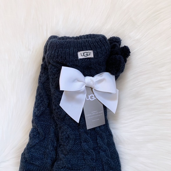 UGG Pom Pom Fleece Lined Cozy Socks - Picture 2 of 5
